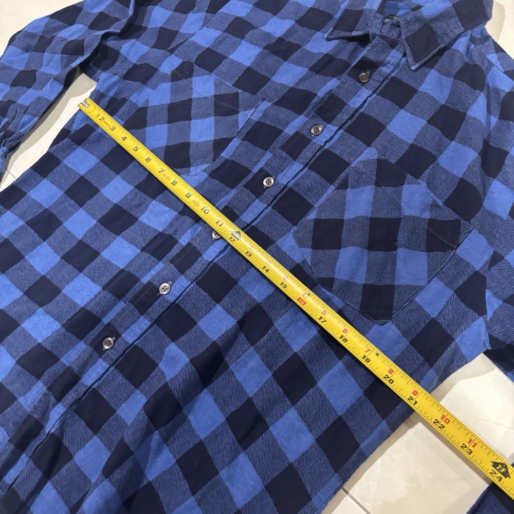 Vintage Mcgregor Flannel Button Shirt Blue Plaid Checkered Mens M Lumberjack - Picture 7 of 7